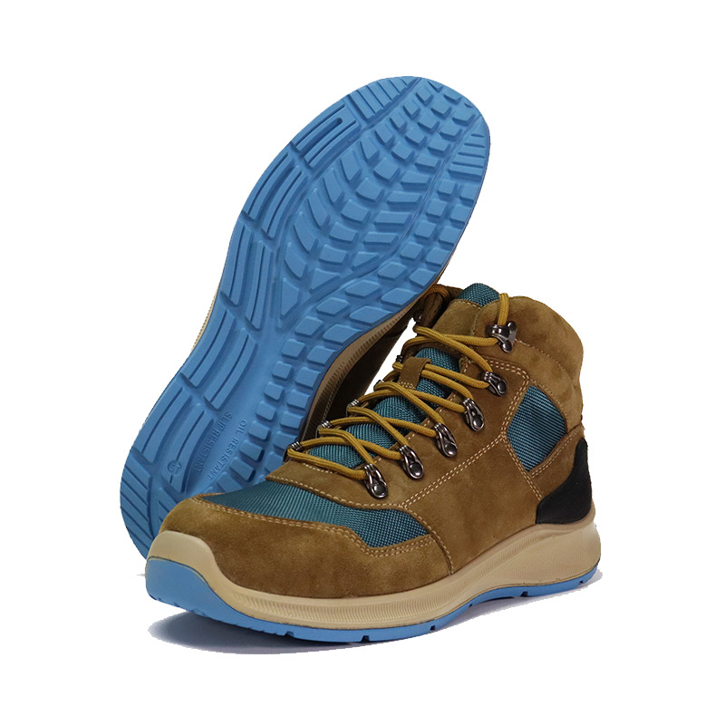 Scarpe da lavoro in tessuto di nylon scamosciato con suola in gomma